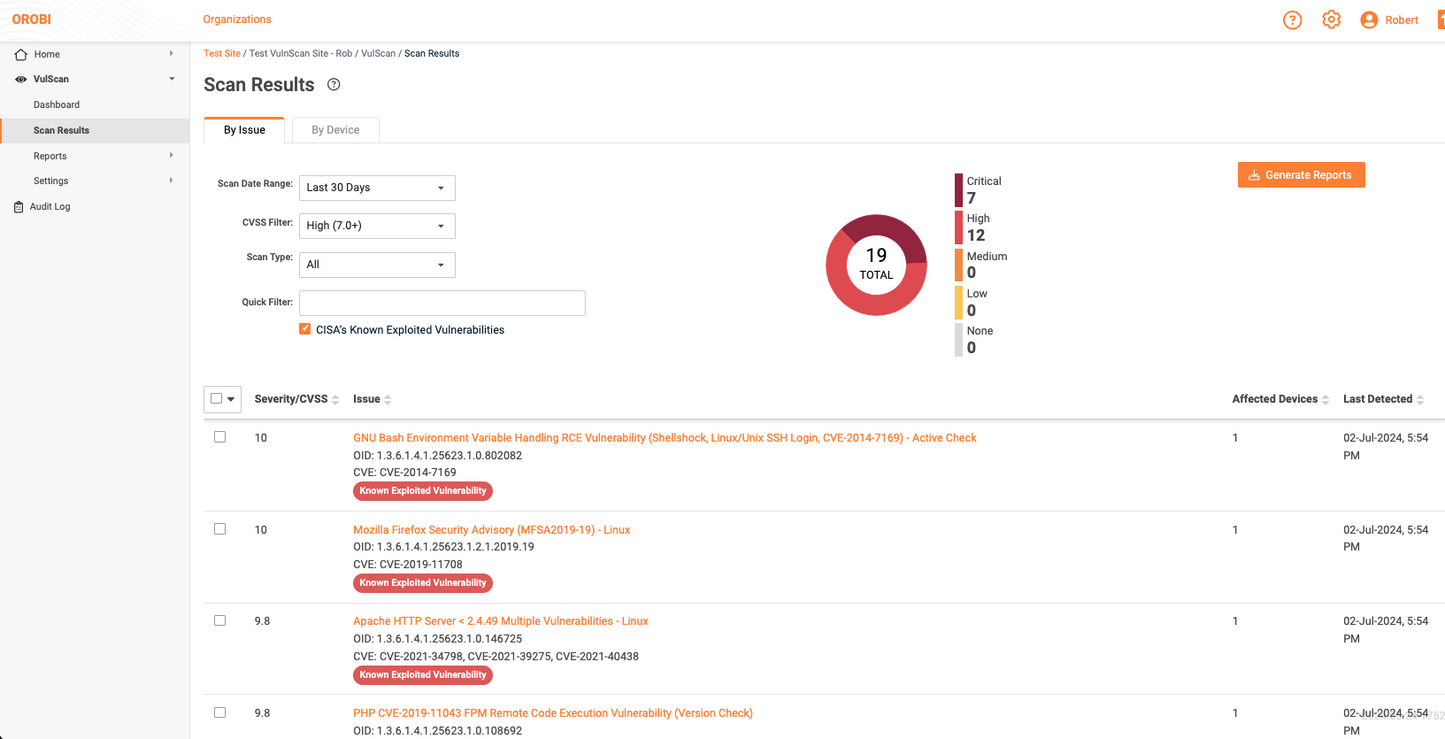 OROBI Vulnerability Management